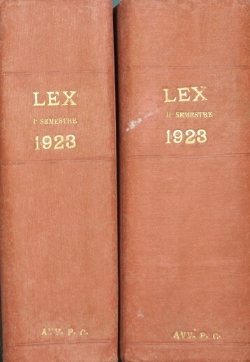 Lex. Legislazione italiana. Anno IX, 1923