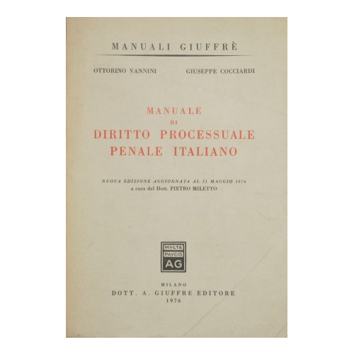 Manuale di diritto processuale penale italiano