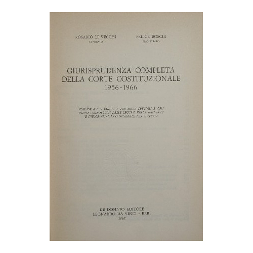 Giurisprudenza completa della Corte Costituzionale. 1956-1966