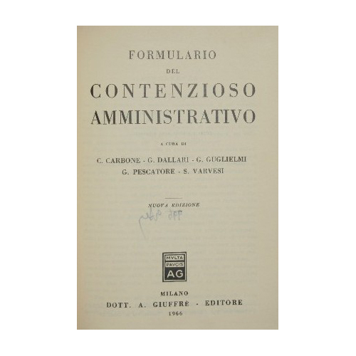 Formulario del contenzioso amministrativo