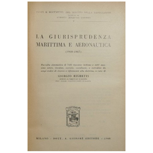 La giurisprudenza marittima e aeronautica