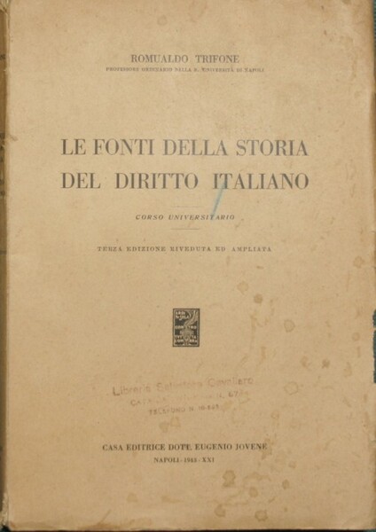 Le fonti della storia del diritto italiano