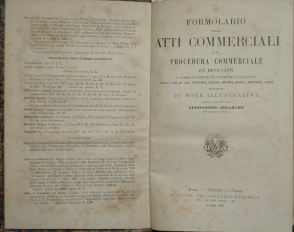 Formolario degli Atti commerciali e di procedura commerciale