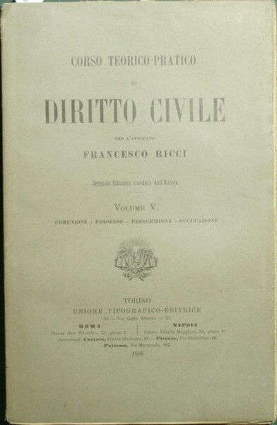 Corso teorico pratico di diritto civile. Vol. V