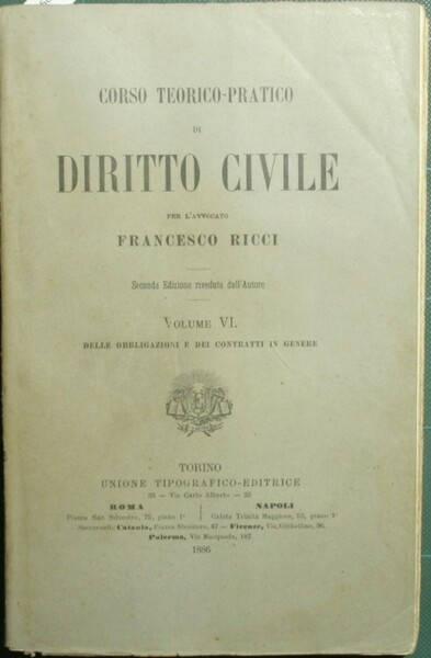 Corso teorico pratico di diritto civile. Vol. VI