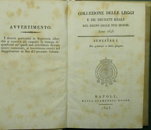 Collezione delle leggi e de' decreti reali del Regno delle …