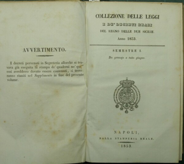 Collezione delle leggi e de' decreti reali del Regno delle …