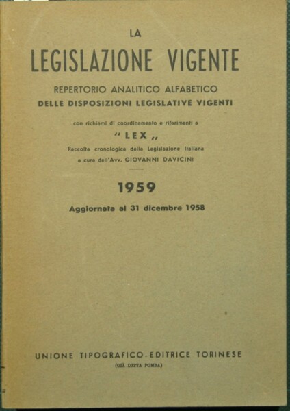 La legislazione vigente