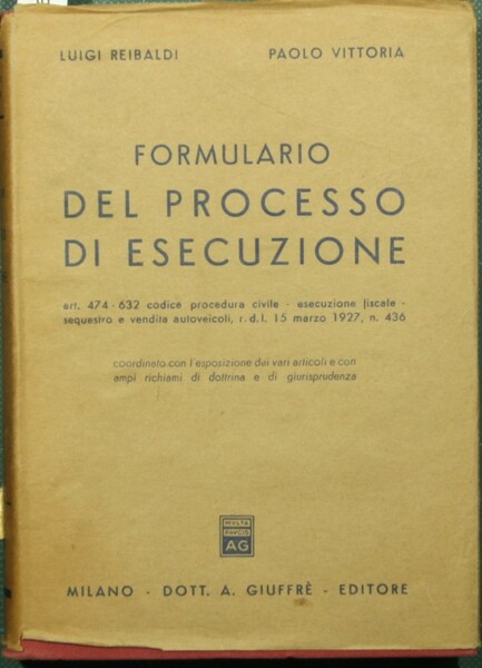 Formulario del processo di esecuzione