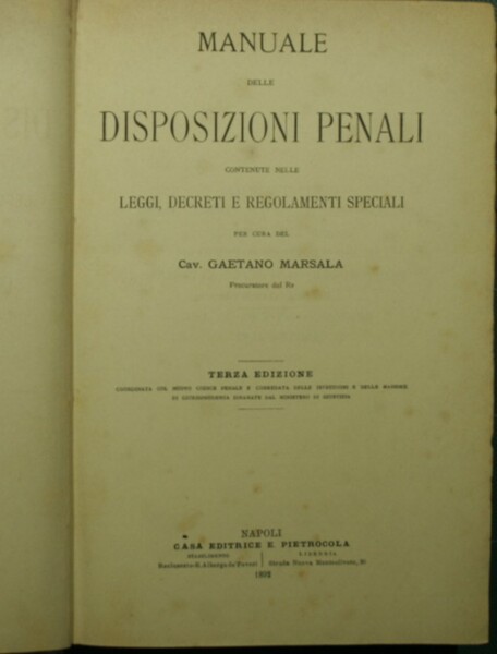 Manuale delle disposizioni penali + Appendice