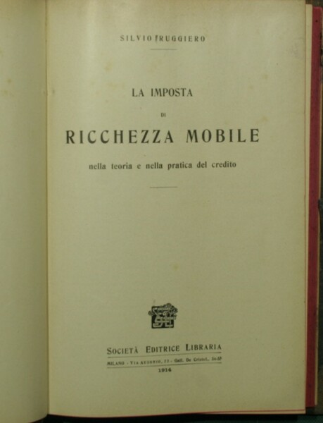 La imposta di ricchezza mobile