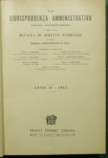 La giurisprudenza amministrativa. Anno II - 1912