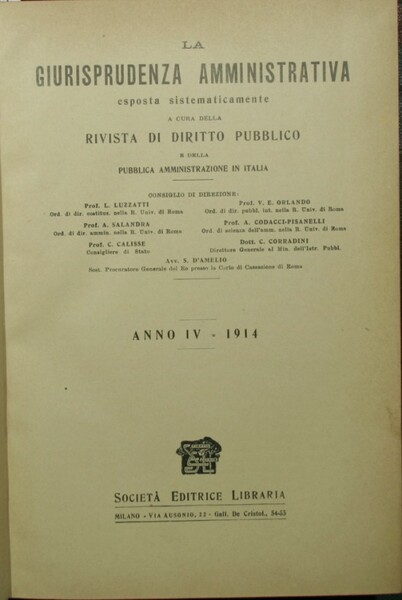 La giurisprudenza amministrativa. Anno IV - 1914