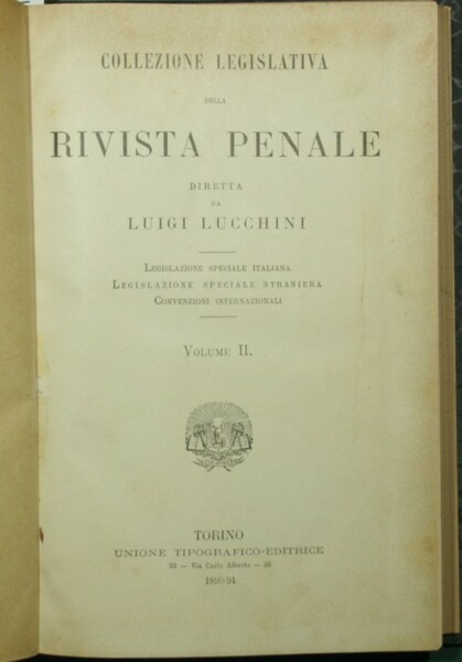 Collezione legislativa della Rivista penale. Vol. II