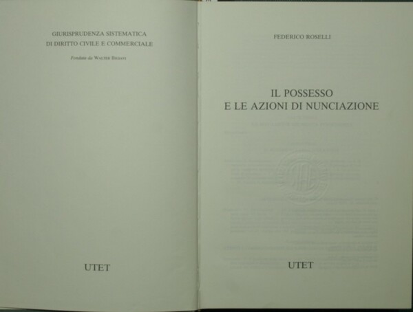 Il possesso e le azioni di nunciazione