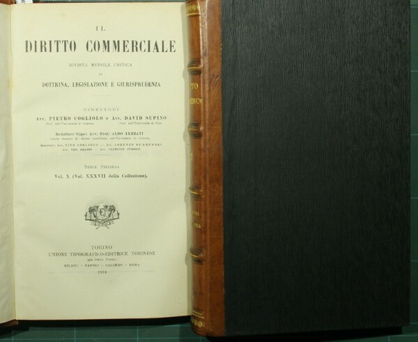 Il diritto commerciale. Vol. X - 1918