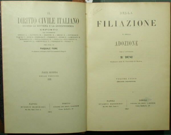 Della filiazione e della adozione