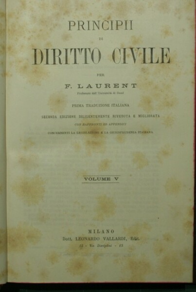 Principii di diritto civile. Vol. V