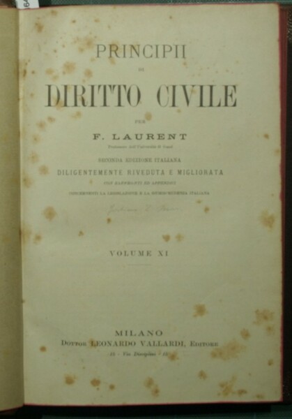 Principii di diritto civile. Vol. XI