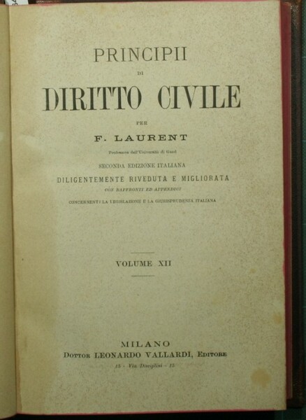 Principii di diritto civile. Vol. XII