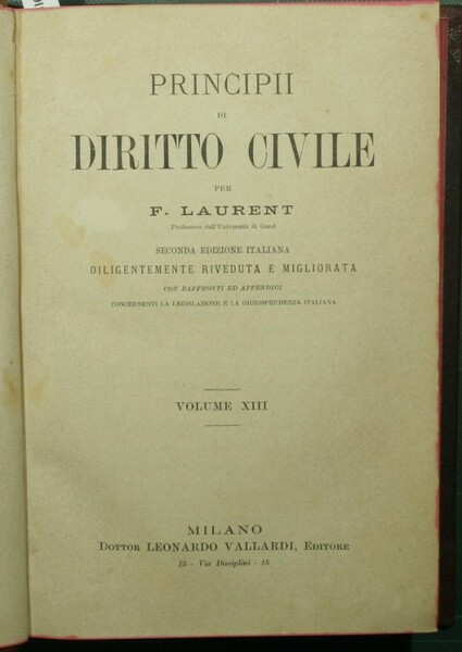 Principii di diritto civile. Vol. XIII