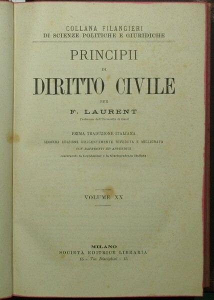 Principii di diritto civile. Vol. XX