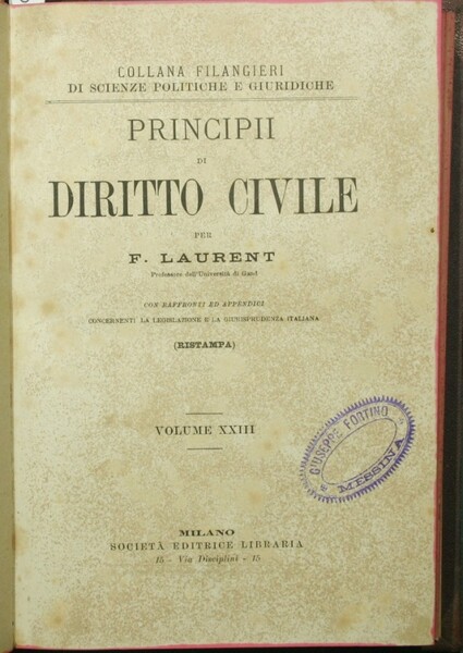 Principii di diritto civile. Vol. XXIII