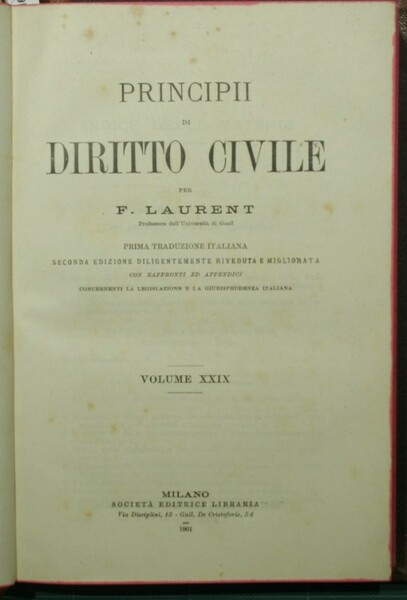 Principii di diritto civile. Vol. XXIX