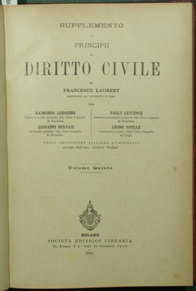 Supplemento ai Principi di diritto civile di Francesco Laurent. Vol. …