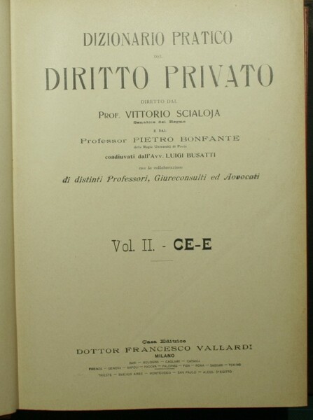 Dizionario pratico del diritto privato. Vol. II - CE-E