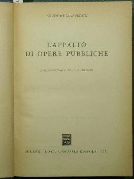 L'appalto di opere pubbliche