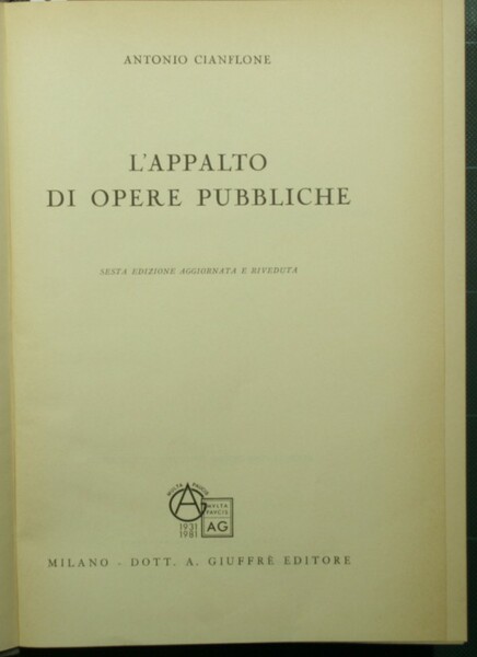 L'appalto di opere pubbliche