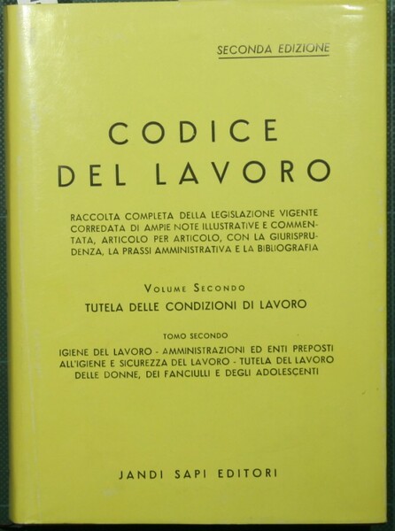 Codice del lavoro. Vol. II - Tomo II