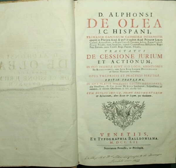 D. Alphonsi de Olea […] Tractatus de cessione jurium et …