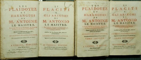 Li placiti e gli aringhi di M. Antonio le Maistre