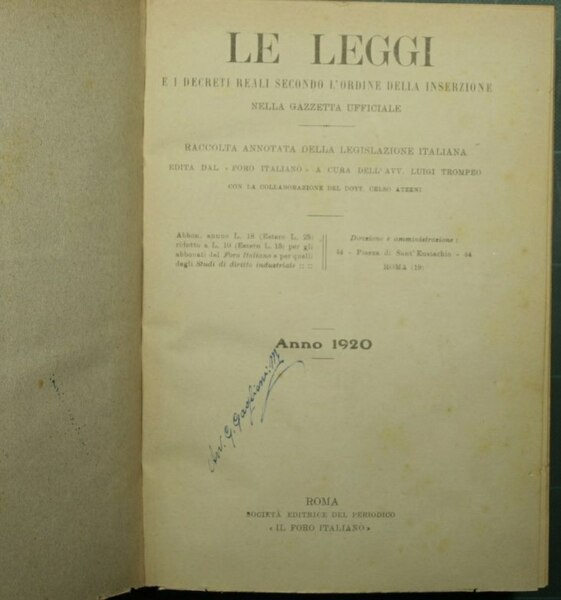 Le leggi e i decreti reali secondo l'ordine della inserzione …