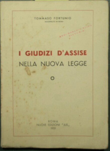 I giudizi d'assise nella nuova legge