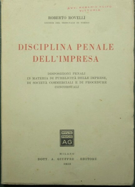 Disciplina penale dell'impresa