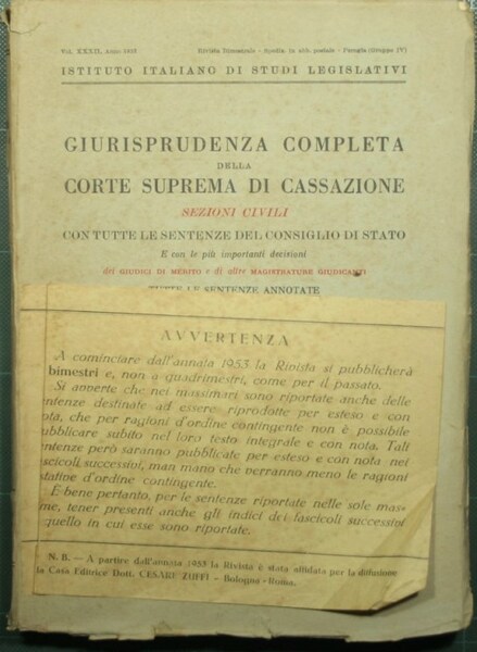 Giurisprudenza completa della Corte Suprema di Cassazione - Sezioni civili …