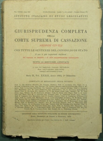 Giurisprudenza completa della Corte Suprema di Cassazione - Sezioni civili …