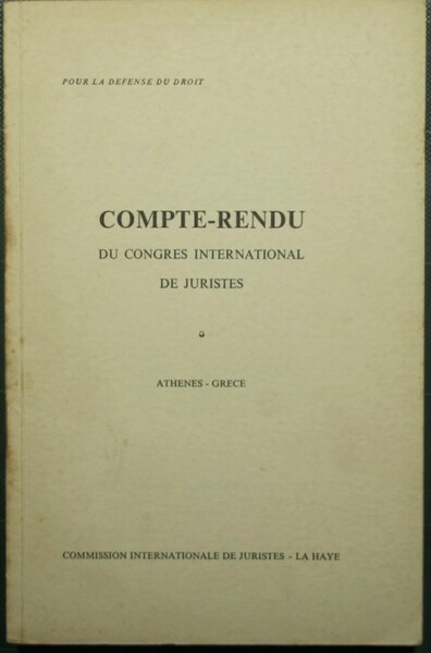 Compte-rendu du Congres International de juristes