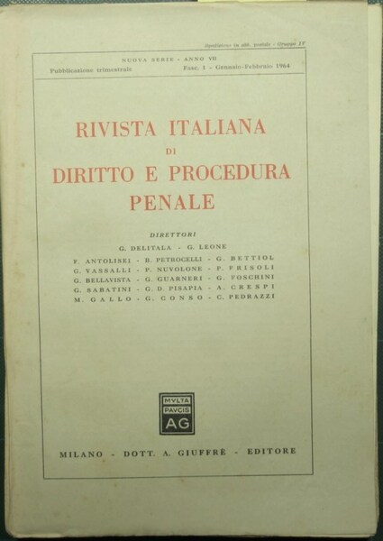 Rivista italiana di diritto e procedura penale - Nuova serie, …