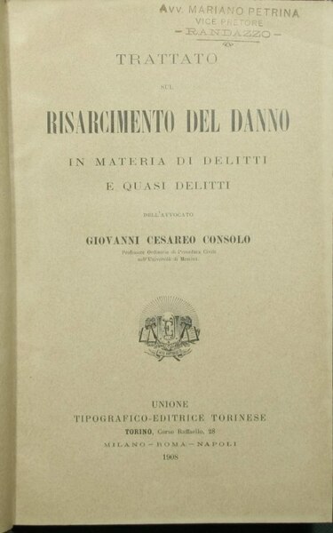 Trattato sul risarcimento del danno in materia di delitti e …