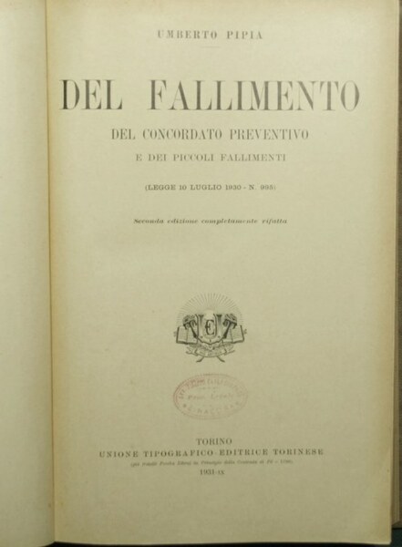 Del fallimento, del concordato preventivo e dei piccoli fallimenti