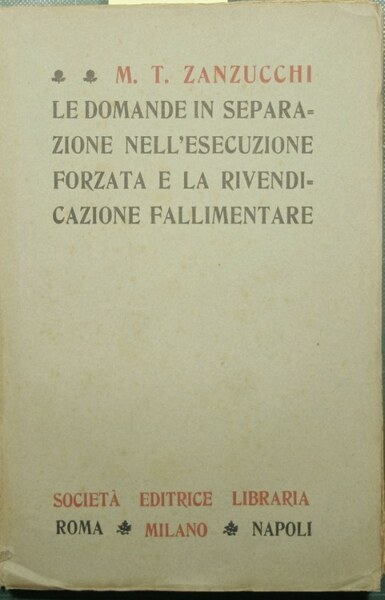 Le domande in separazione nella esecuzione forzata e la rivendicazione …