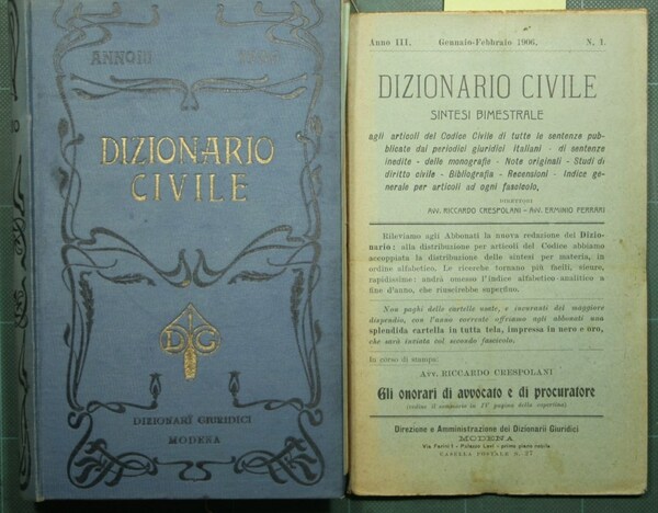 Dizionario civile - Anno III, 1906