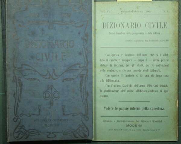 Dizionario civile - Vol. VI, 1909