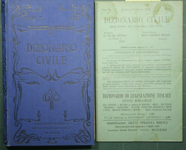 Dizionario civile - Vol. X, 1913