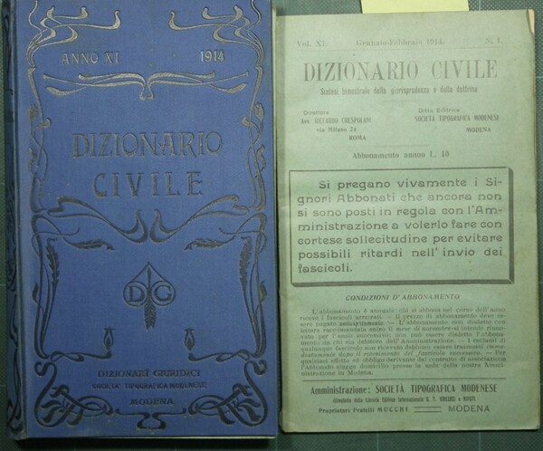 Dizionario civile - Vol. XI, 1914