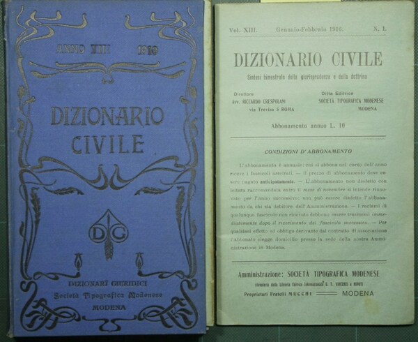 Dizionario civile - Vol. XIII, 1916